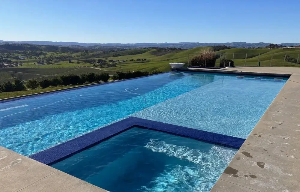 Pool and spa overlooking Central Coast hills